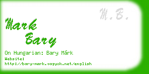 mark bary business card